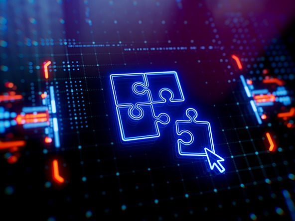 Jigsaw on computer screen